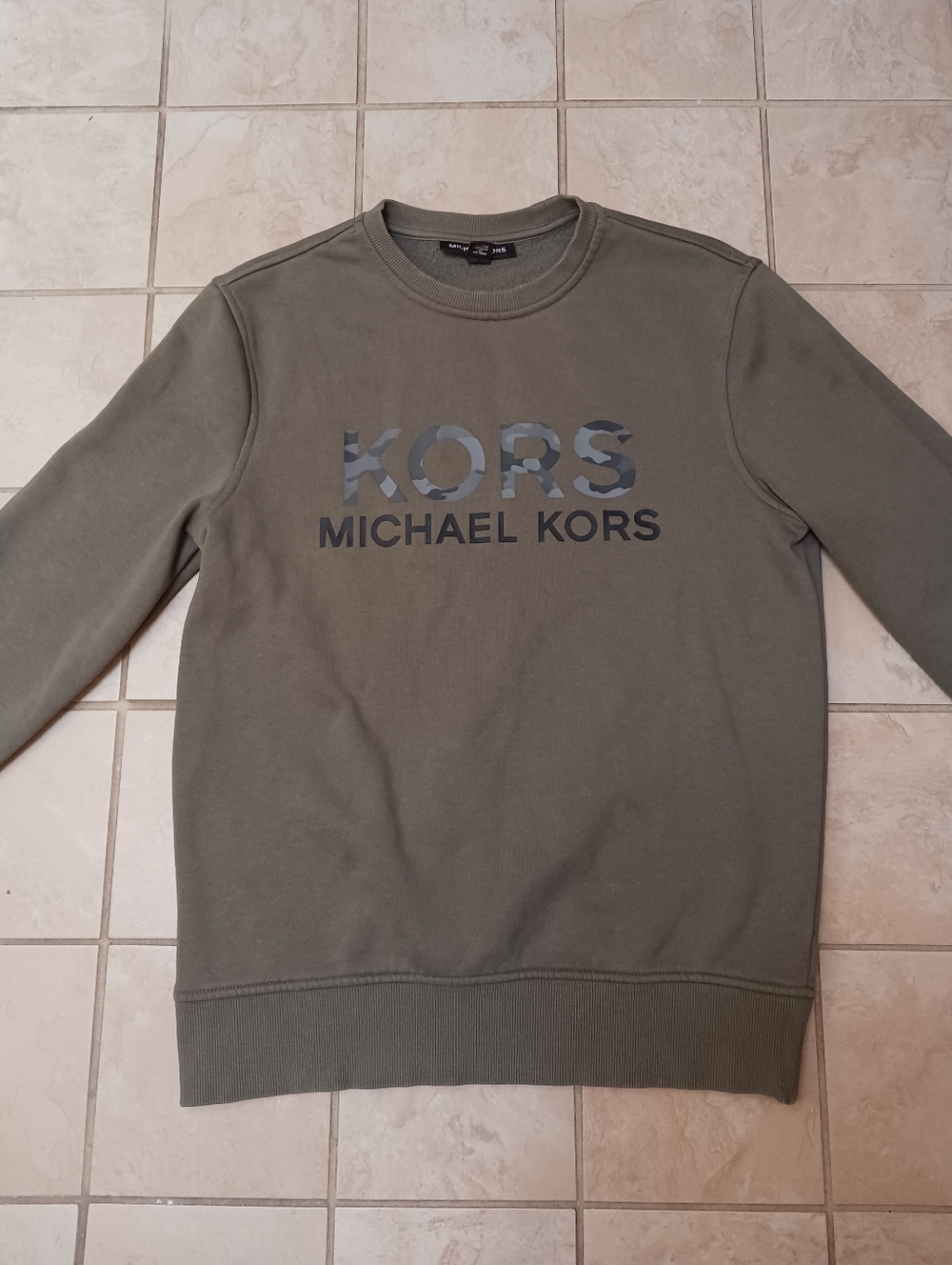 🎁gift for my bestie🎁 Michael Kors Olive Green KORS Logo Crewneck Sweater🩷